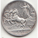 1916 1 Lira Quadriga briosa Ottima  Conservazione Vittorio Emanuele III